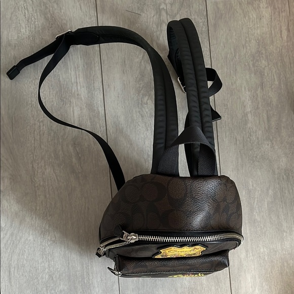 HOST PICK ⭐️ COACH Signature Brown Black Mini Charlie Backpack F25909 - Picture 10 of 16